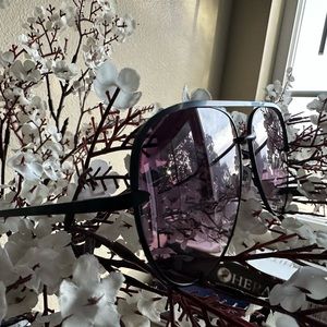 Ombré purple & clear sunglasses light wine color
